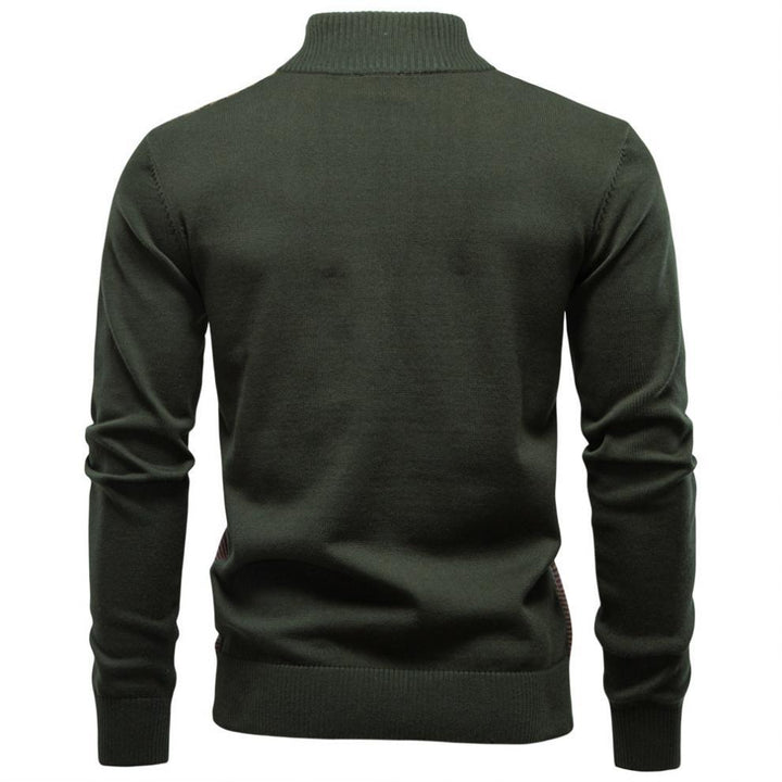 Strukturerad half-zip tröja med slim fit