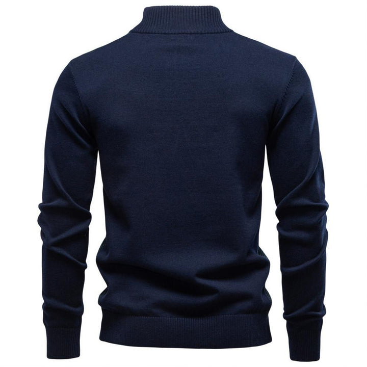 Strukturerad half-zip tröja med slim fit