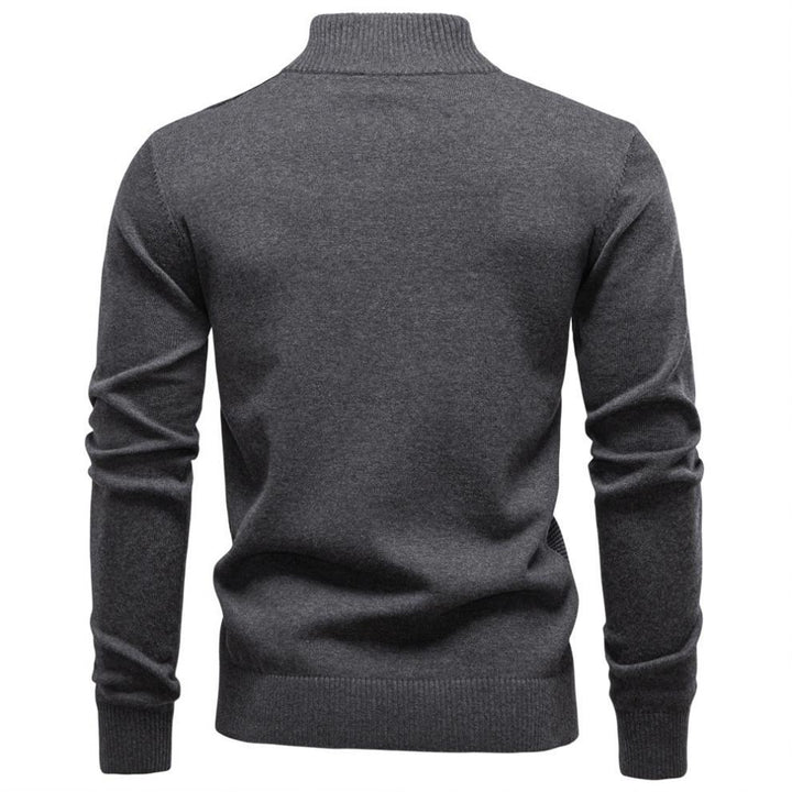 Strukturerad half-zip tröja med slim fit