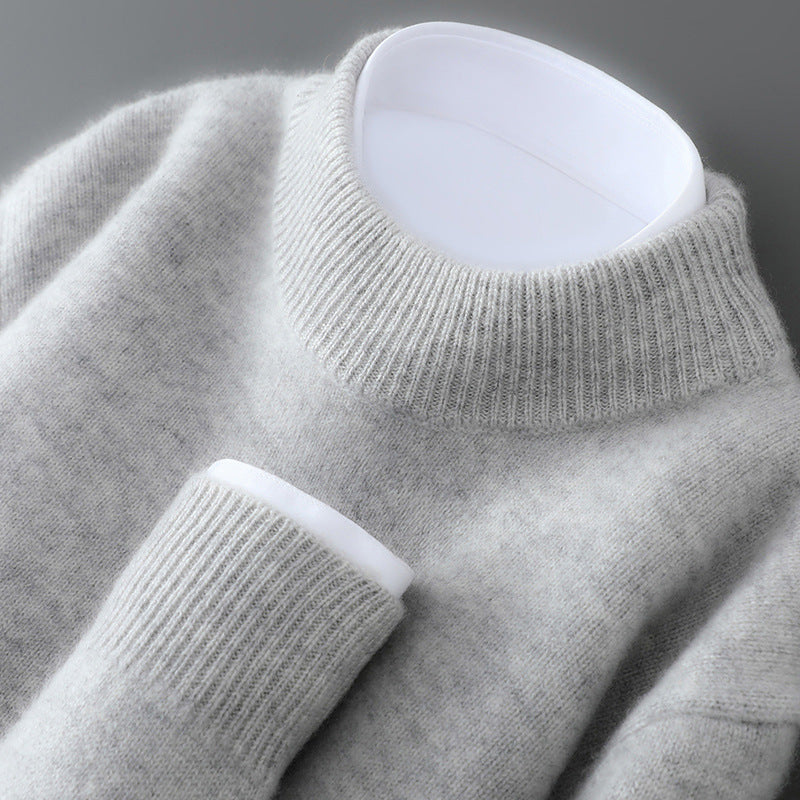 Tröja i 100% ull med halvpolo