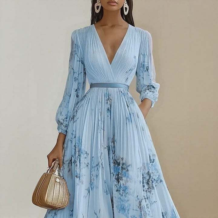 Milano-Elegant Pleated Maxi Dress
