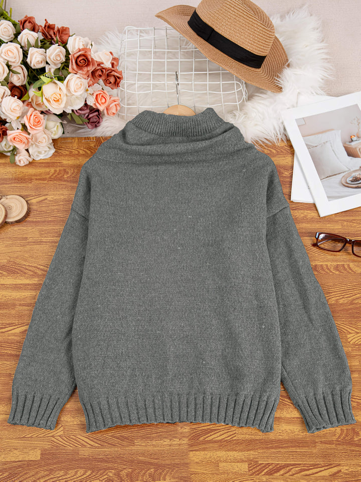 Zelina - Long Sleeve Sweater With Pocket
