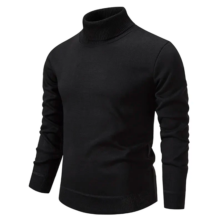 Signature Mock-Neck i Finstickad Ull